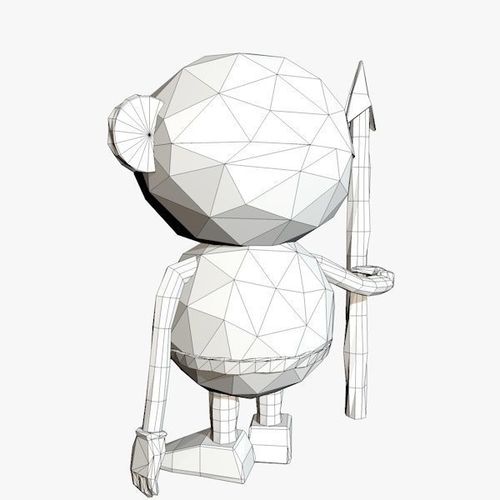 500x500 3d Model Cartoon Caveman Cgtrader