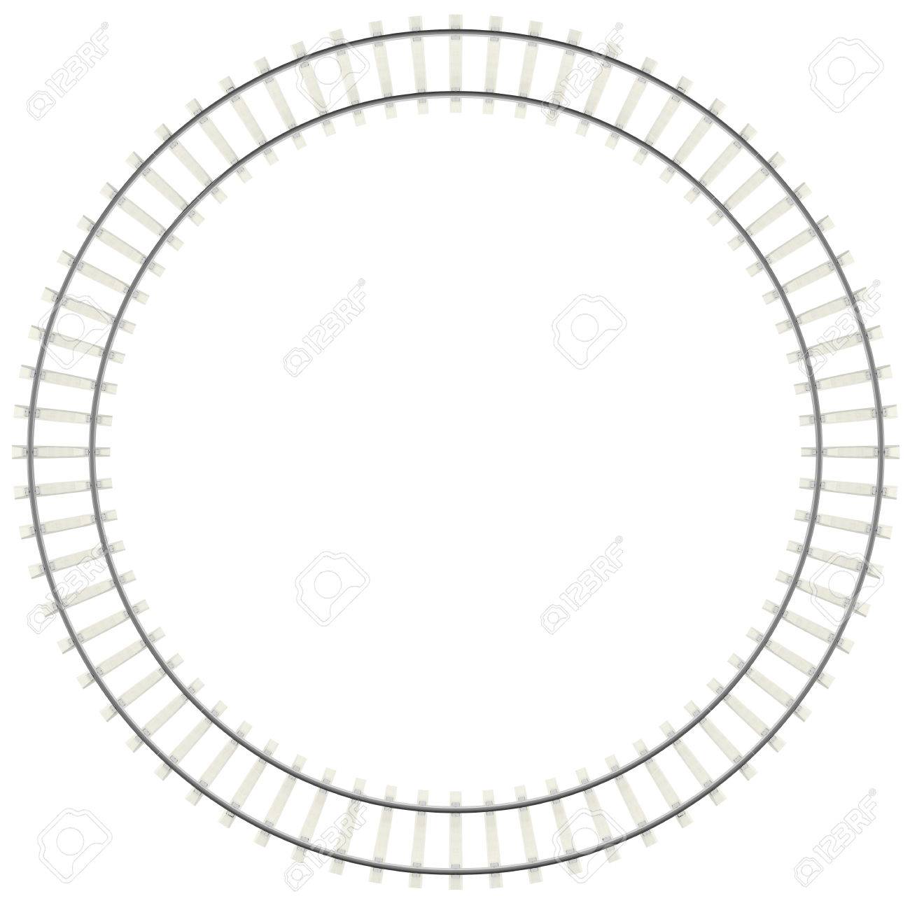 1300x1300 Circle Railway Isolated On White Background, Top View. 3d