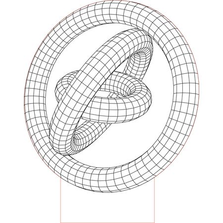 450x450 3 Circles 3d Illusion Led Lamp Vector File For Cnc