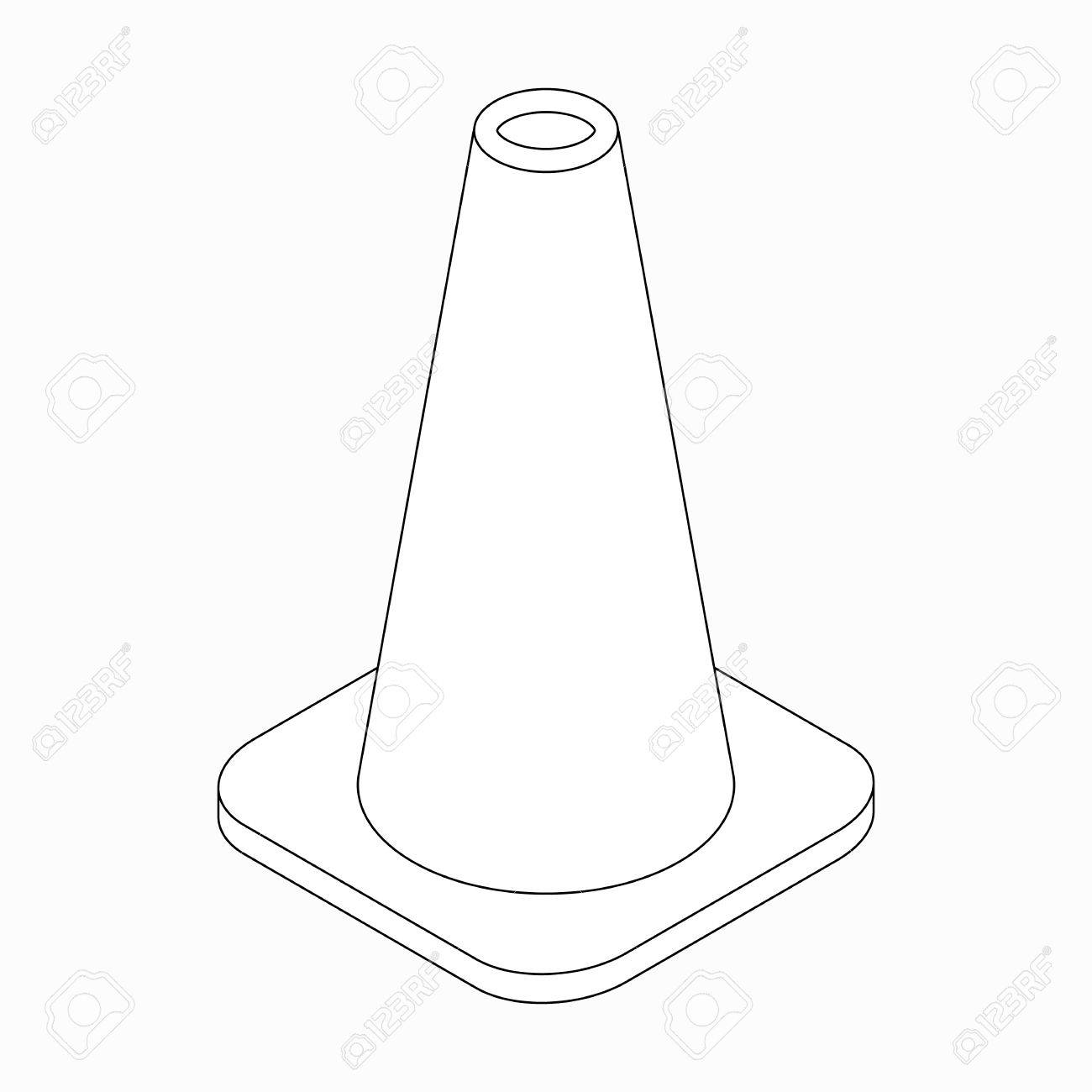 1300x1300 Training Cone Icon In Isometric 3d Style On A White Background