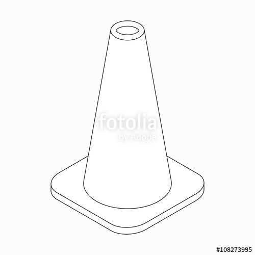 500x500 Training Cone Icon, Isometric 3d Style Stock Image And Royalty