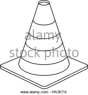 300x322 Traffic Cone Warning Sign Design Drawing Stock Vector Art