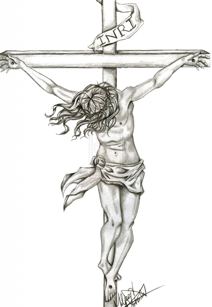 710x1024 Gallery Jesus On The Cross Sketches,