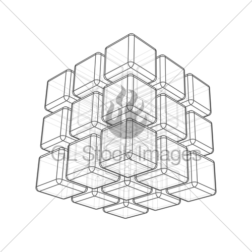 500x500 Cube 3d Gl Stock Images