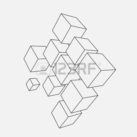 450x450 Abstract Vector Illustration. Composition Of 3d Cubes. Background