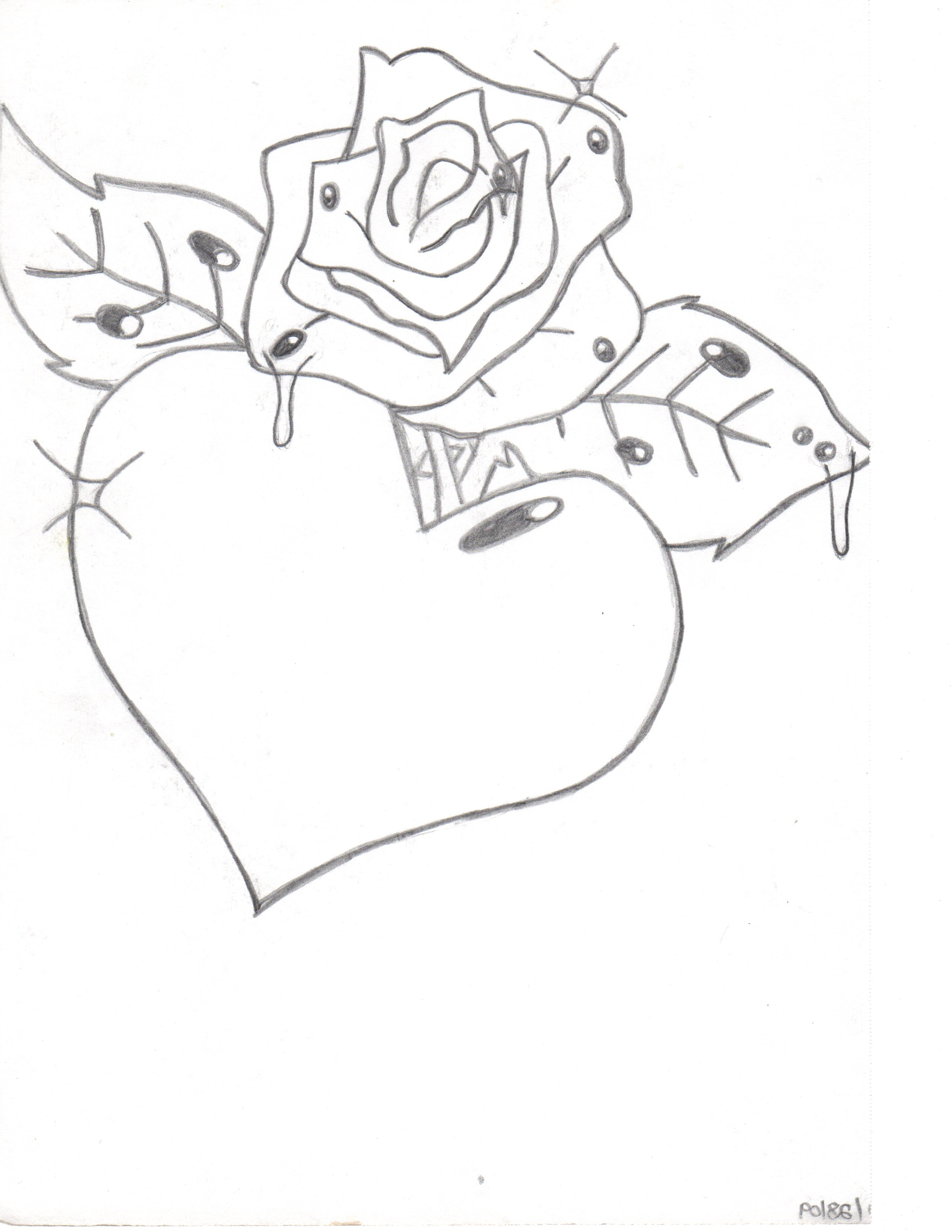 2550x3300 3d Love Rose Drawing
