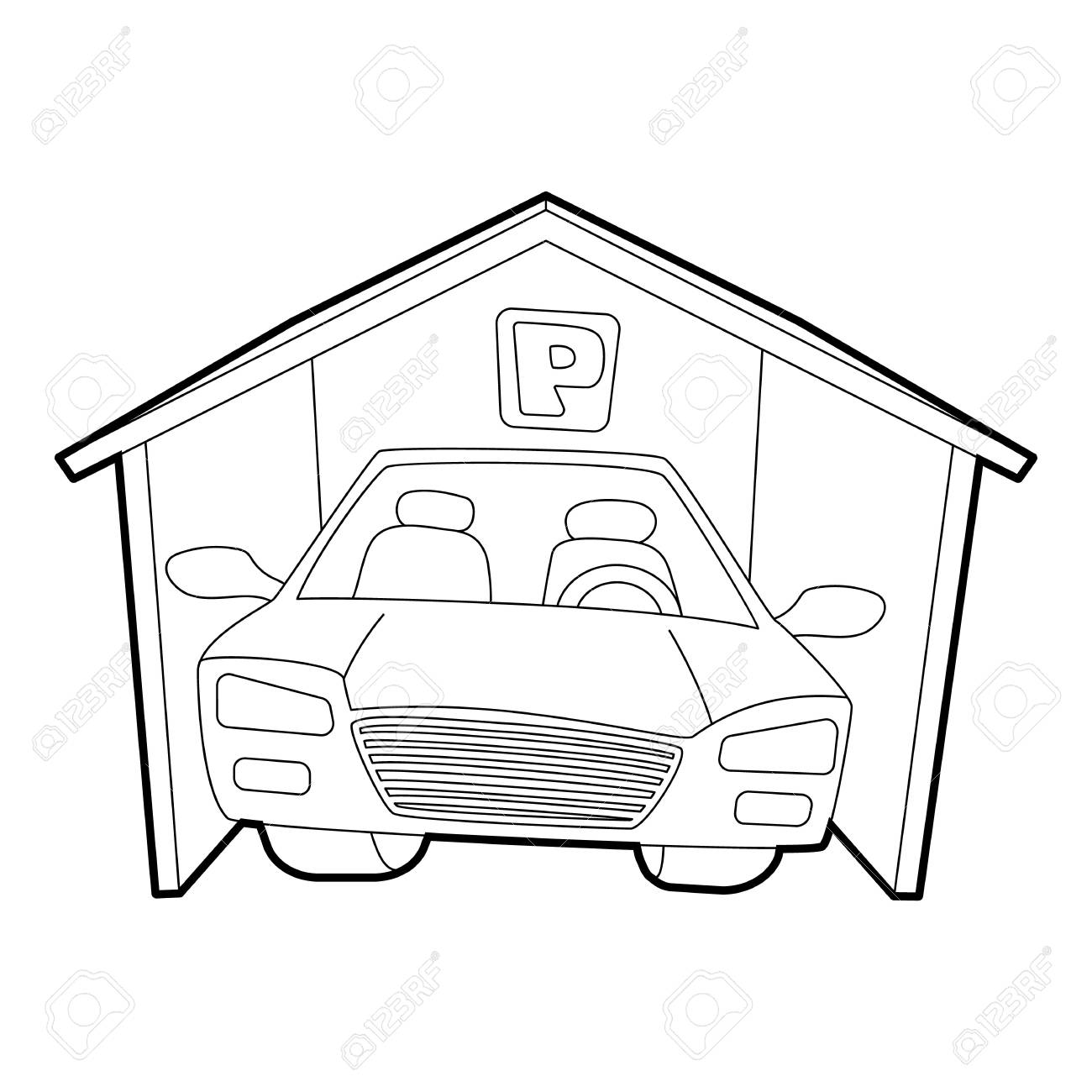 1300x1300 Covered Car Parking Icon, Isometric 3d Style Royalty Free Cliparts