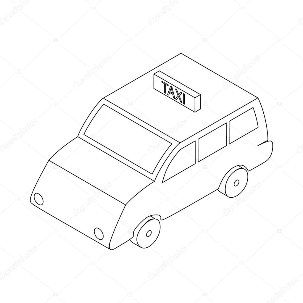 1024x1024 Taxi Car Icon, Isometric 3d Style Stock Vector Ylivdesign
