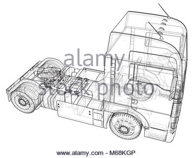 391x320 Vector Truck With Container Template For Advertising, Corporate