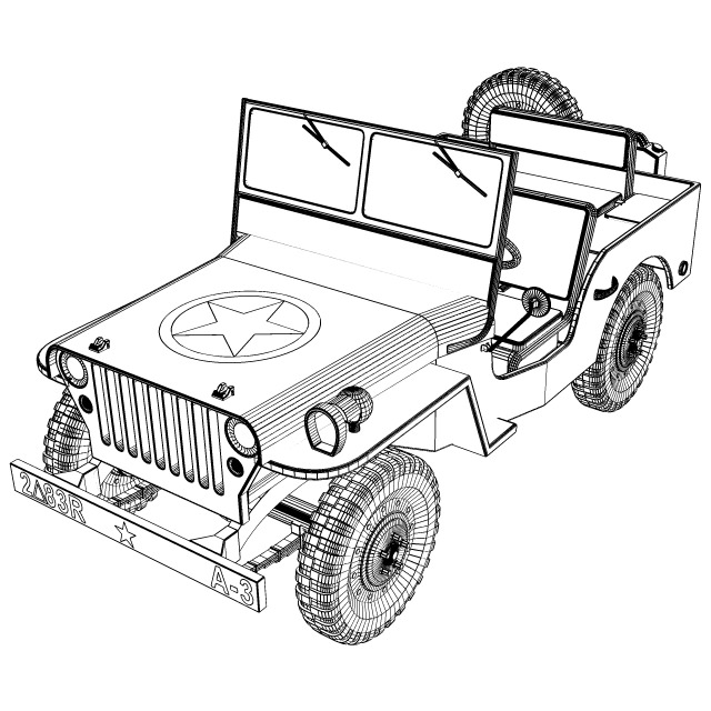 640x640 3d Model Willys Jeep General Cgtrader