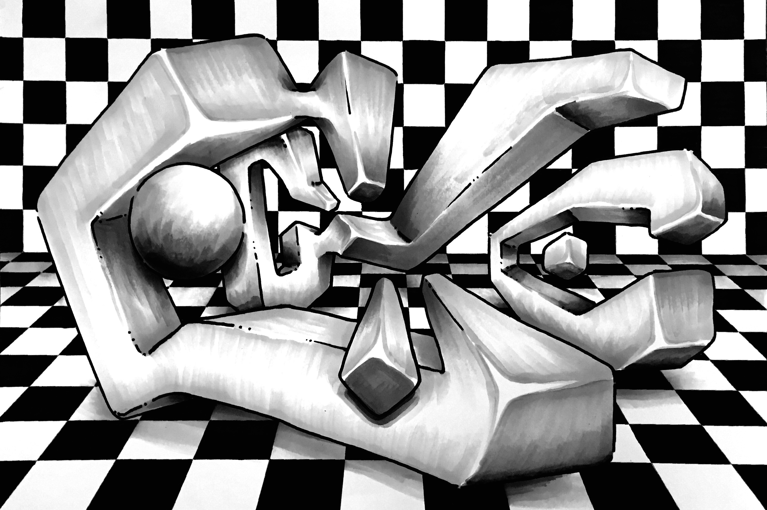 2976x1981 Graffiti 3d On Paper