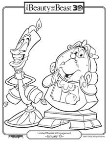 221x288 Beauty And The Beast 3d Printable Coloring Sheets Printable