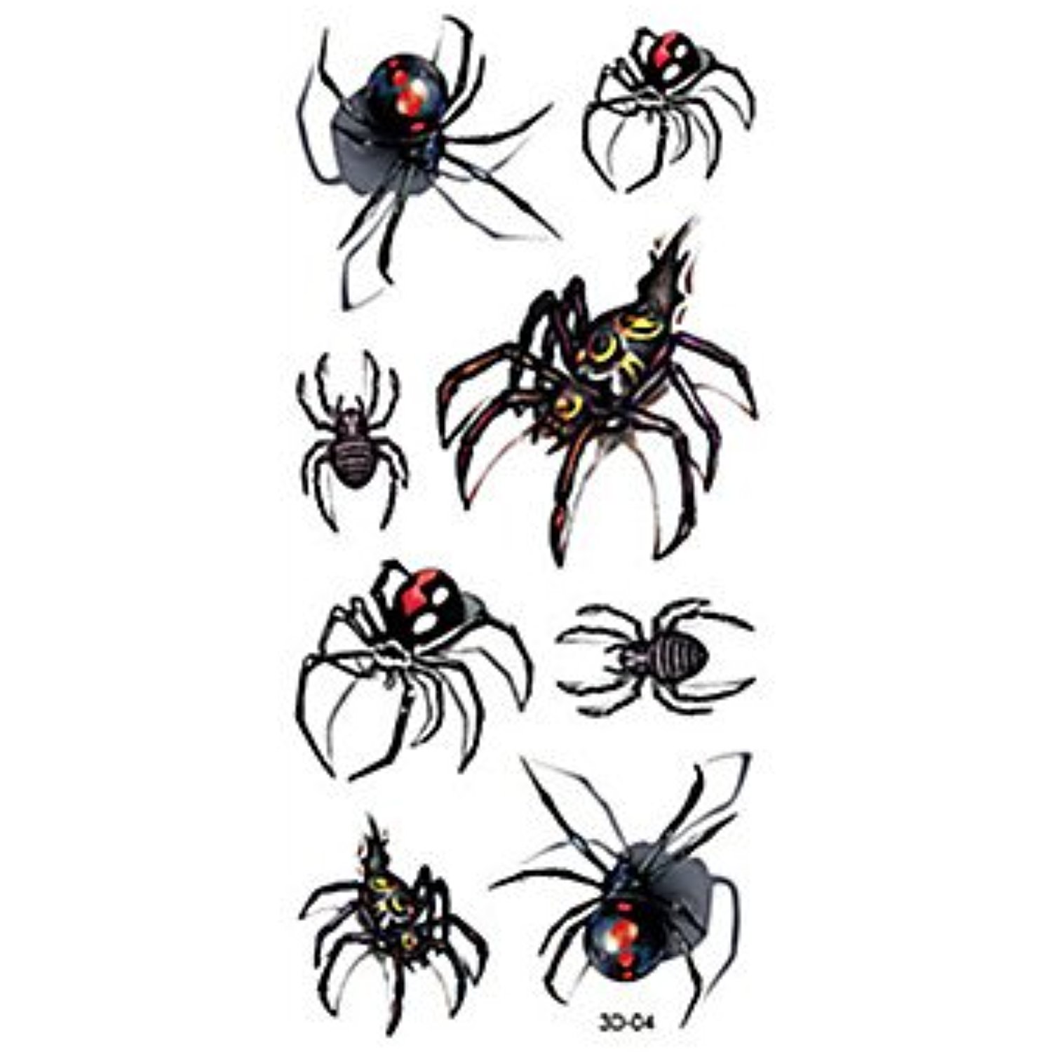 1500x1500 Hjlwst 8pcs 3d Effect Halloween Spider Snake Bugs Animals Body Art