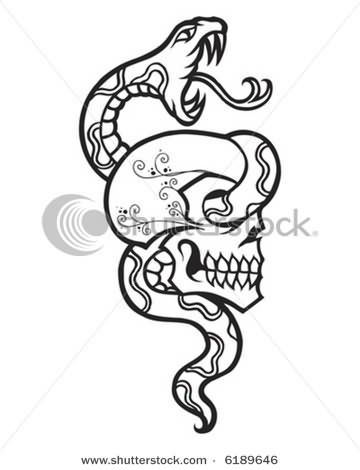 360x470 Snake Skull Tattoos Design