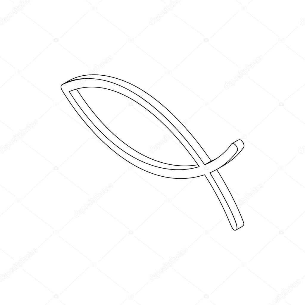 1024x1024 Ichthys Fish Symbol, Isometric 3d Stock Vector Ylivdesign