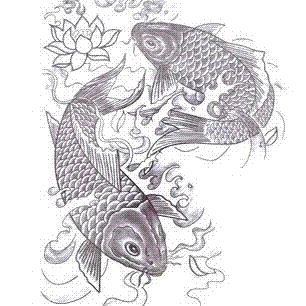 306x306 Large Big Fish Designs Temporary Tattoo Stickers Waterproof Body