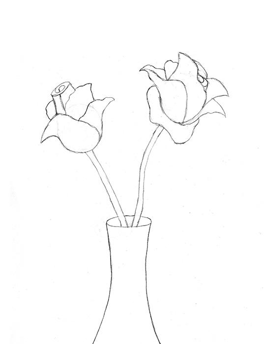 541x700 How To Draw A Rose Lovetoknow