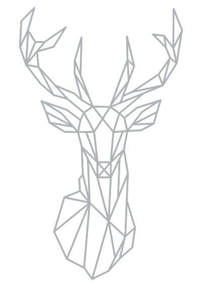 400x560 Geometric Deer Head Wall Sticker Geometry Animal Series Decals 3d