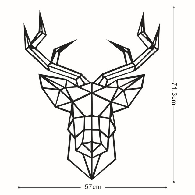 640x640 Geometric Deer Head Wall Sticker Can Be Removed Geometry Animal