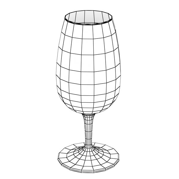 600x600 6 Wine Bottles And 6 Wine Glasses. 3d Model