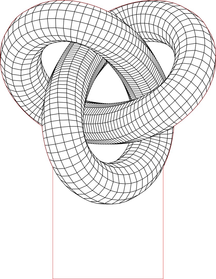 838x1080 Acrile Led Torus Knot 3d Illusion Lamp Vector File Puzzles