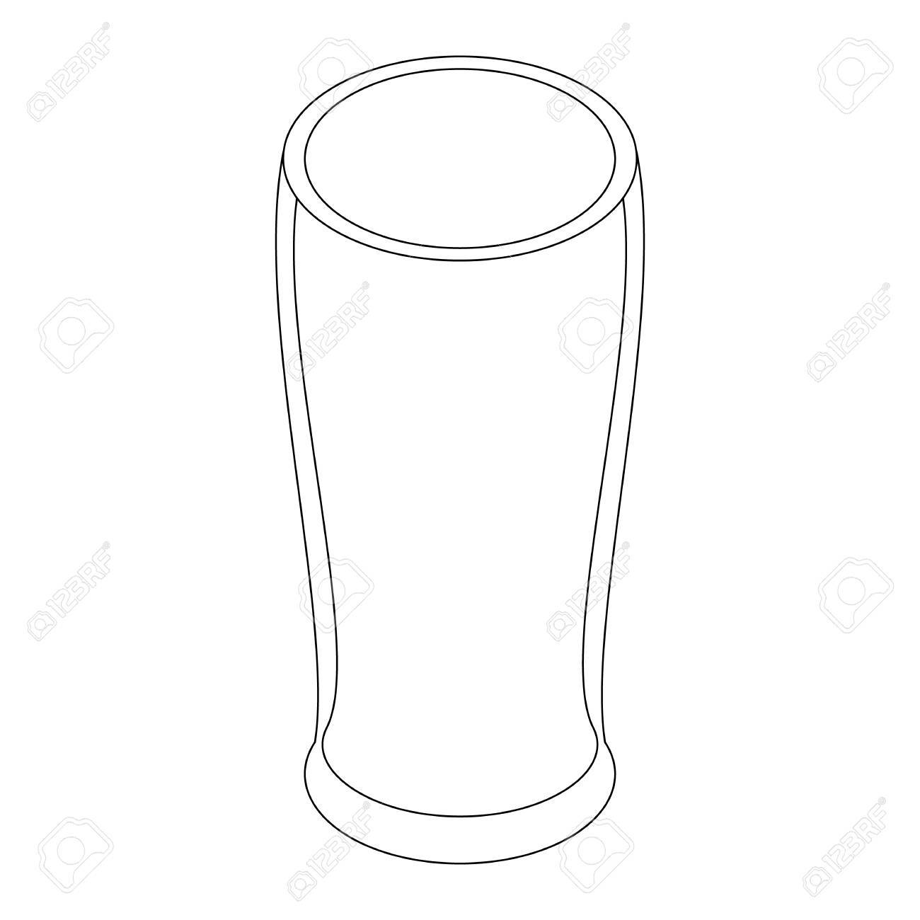 1300x1300 Beer Glass Icon In Isometric 3d Style On A White Background
