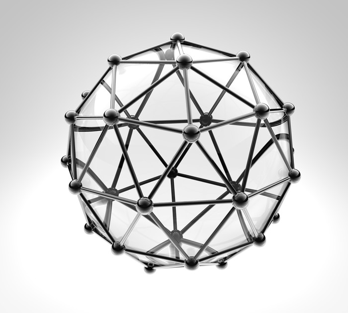 700x630 Scientific 3d Model Of The Molecule, An Atom Of Metal And Glass