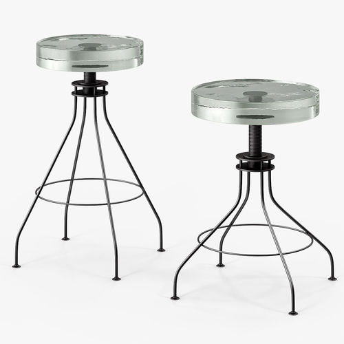 500x500 3d Asset Holly Hunt Glass Stool Cgtrader