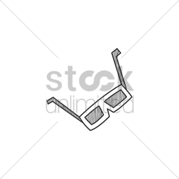 600x600 3d Glasses Vector Image