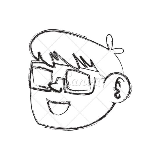 550x550 Figure Nice Boy Face Using 3d Glasses