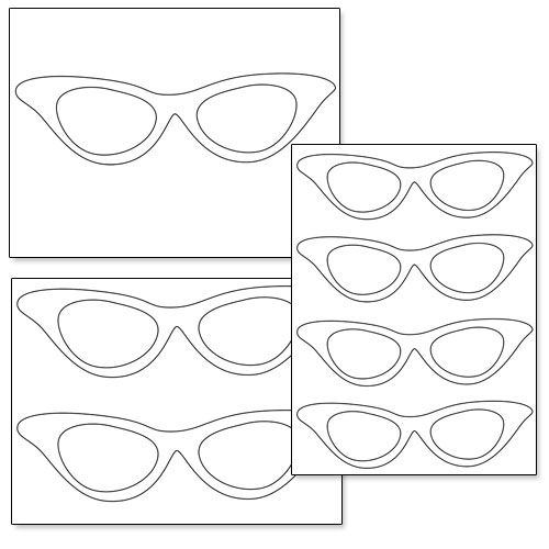 500x500 Printable Cat Eye Glasses From Shapes