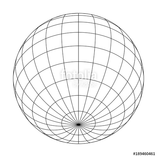 500x500 Earth Planet Globe Grid Of Meridians And Parallels, Or Latitude