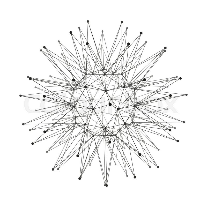 800x800 Sphere With Connected Lines And Dots. Global Digital Connections