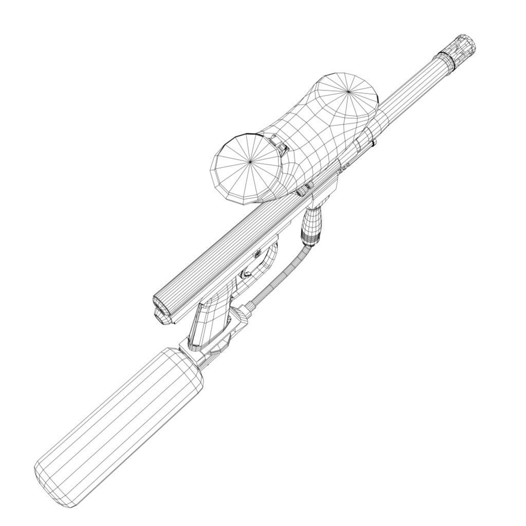 1024x1024 Spyder Paintball Gun 3d Asset Cgtrader