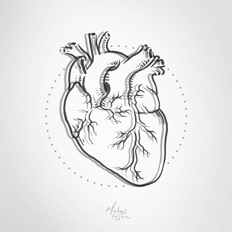 800x800 Pseudo 3d Heart Tattoo Design By Mateuscosme