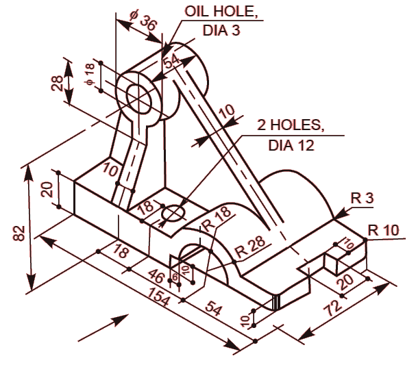 607x536 Orthographic Exercise Cad Drawing Practice Isometric Drawings