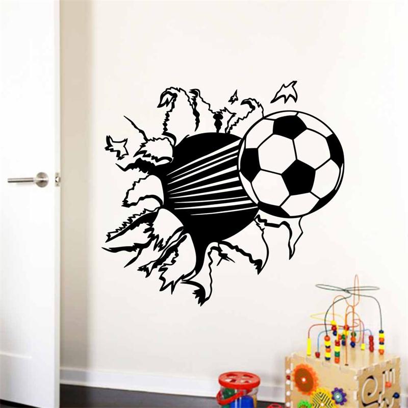 800x800 Creative 3d Football Sport Hole Kids Room Decoration Home Decal