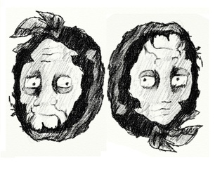 306x255 Draw 1 Head 2 Faces Optical Illusion Old, Young Lady. Illusions