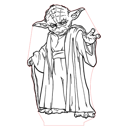 450x450 Yoda 3d Illusion Lamp Plan Vector File For Cnc