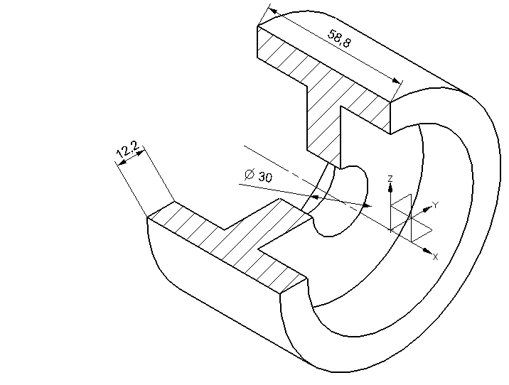 716x542 How I Will Get 3d(Isometric) Cut Section View In Ug Nx Drafting