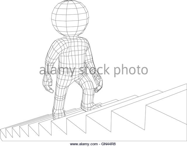 640x502 Puppet 3d Man Walking Stairs Stock Photos Amp Puppet 3d Man Walking