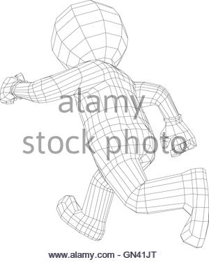 300x377 Puppet 3d Man Running Stock Vector Art Amp Illustration, Vector
