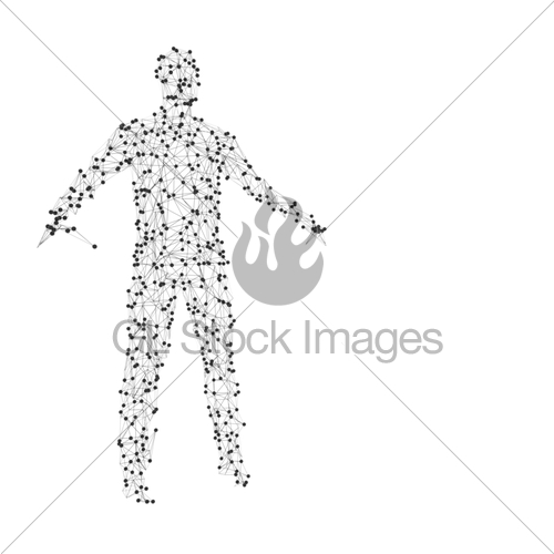 500x500 Silhouette Of Man. Spheres And Lines Gl Stock Images