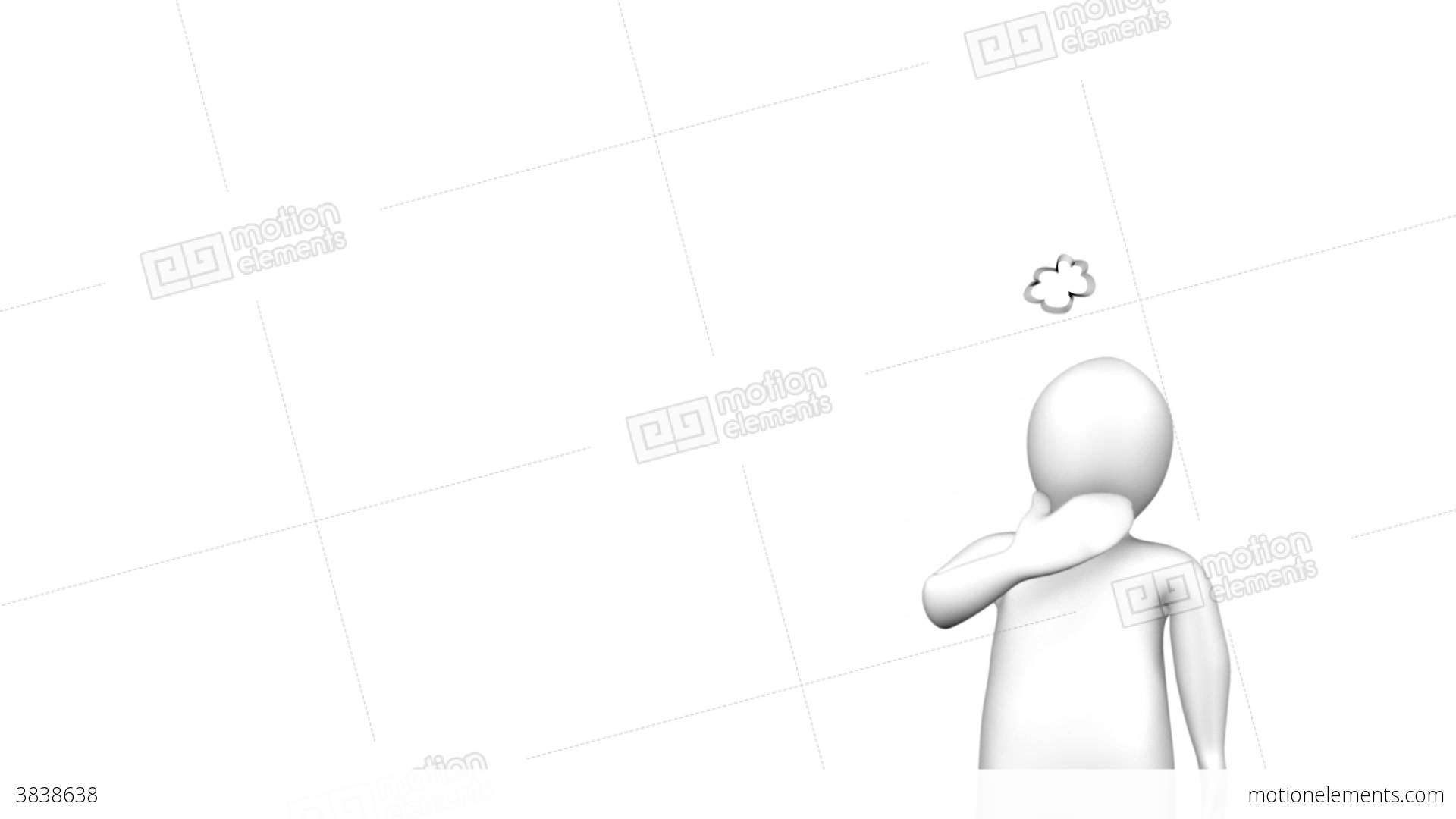 1920x1080 3d Man Thinking Stock Animation 3838638