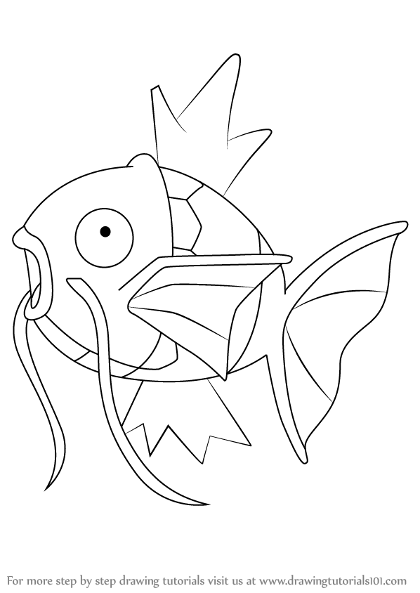 598x844 Learn How To Draw Magikarp From Pokemon (Pokemon) Step By Step