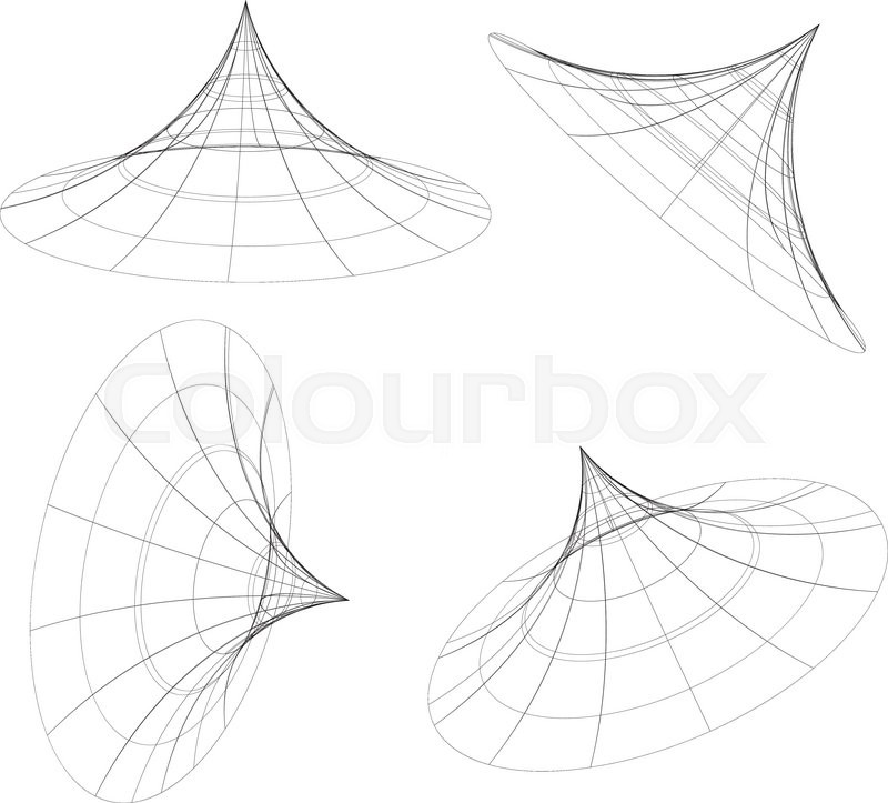 800x723 Abstract 3d Wireframe Objects. 3d, Spatial Shapes Set