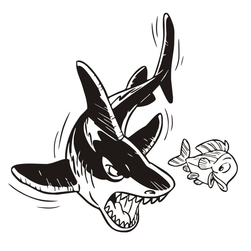 800x800 Ocean World Wall Decals Vinyl Adhesive Wall Stickers Shark Eating