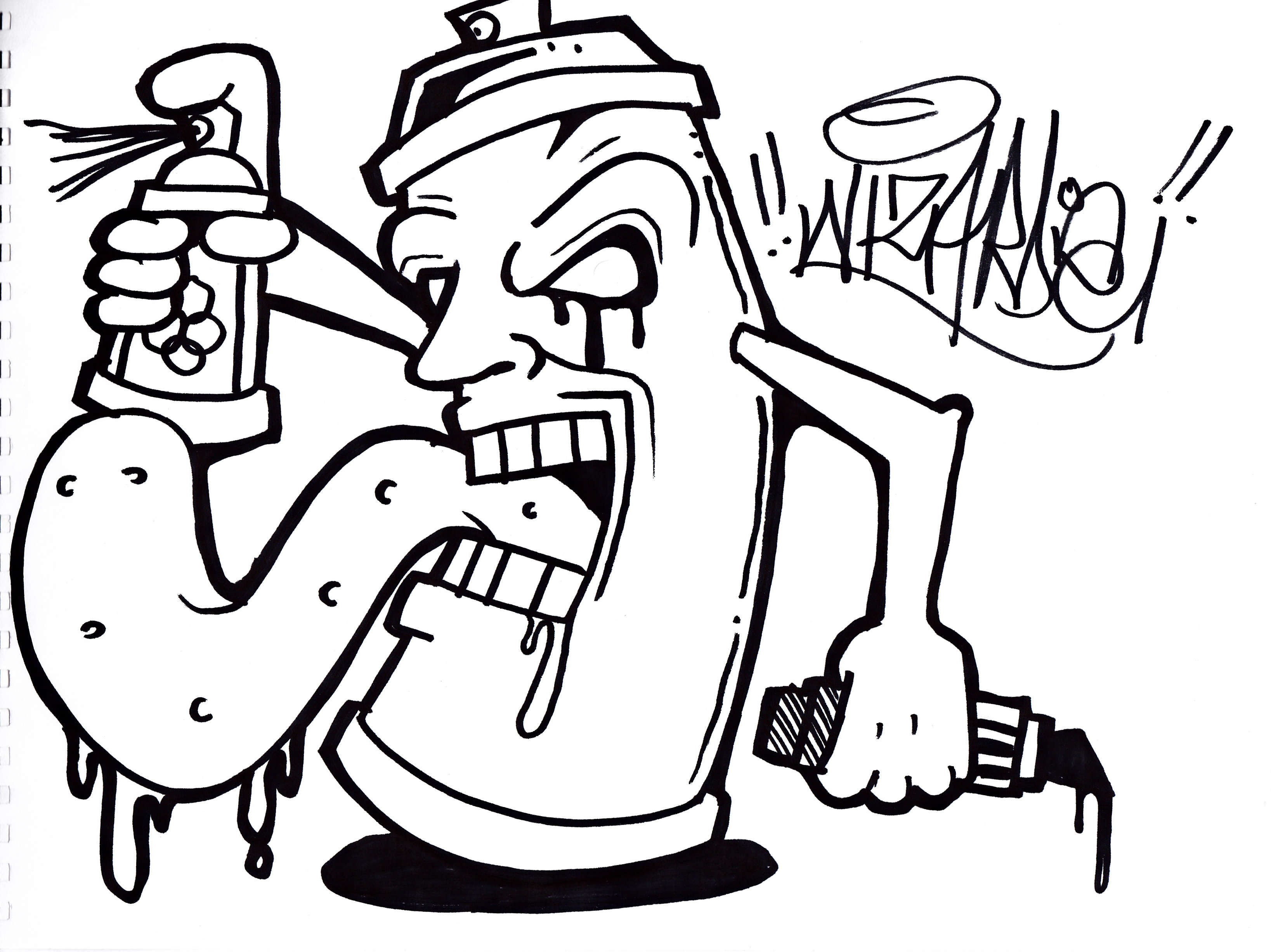 3275x2454 Doodle Monster Graffiti Doodle Monster Drawing 3d How To Draw
