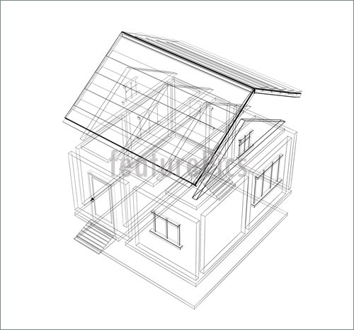 500x467 3d Sketch Of A House Image