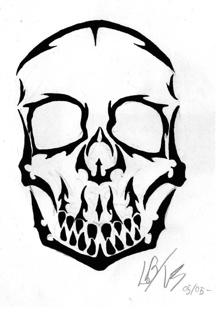 745x1073 Stencil Graffiti 3d Skull